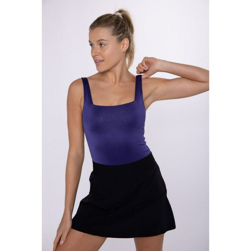 WOMEN'S Shine On Square Neck THONG Bodysuit INDIGO